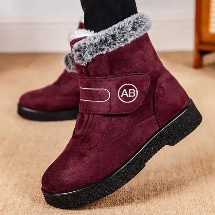 Bottines Super chaudes pour femmes, chaussures en fourrure, bottes de neige pour l'hiver, chaussures
