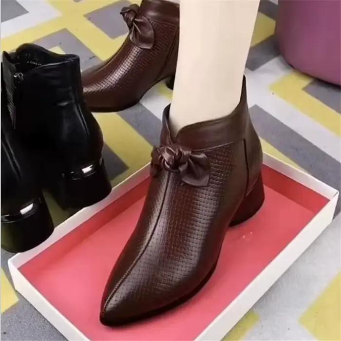 Chaussures pieds nus pour femmes, bottes courtes à la cheville, escarpins décontractés à semelles épaisses, en cuir véritable, de styliste, nouvelle collection printemps 2022