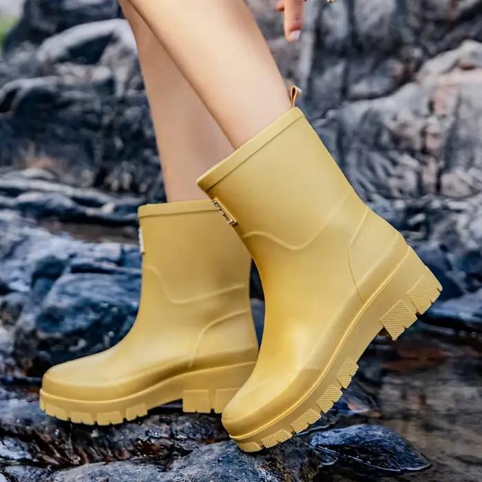 Bottes de pluie mi-mollet pour femmes coréennes tendance 2026
