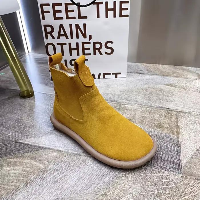 Nouvelles bottes de neige pour femmes 2025 hiver chaud plat bottines mode daim plate-forme dames chaussures confort rond fermeture éclair chaussons Botas