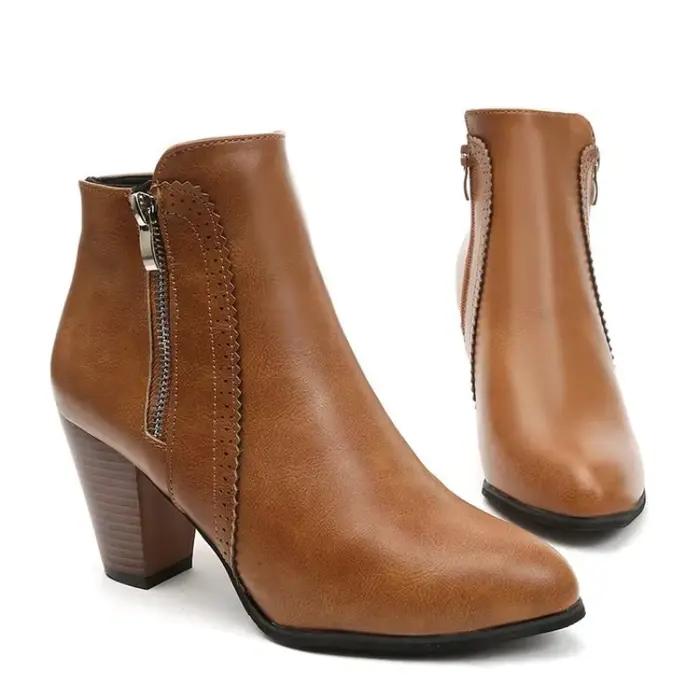 Bottes rétro élégantes pour femmes talons hauts antidérapantes confortables et décontractées pour hiver usages spéciaux occasions à offrir