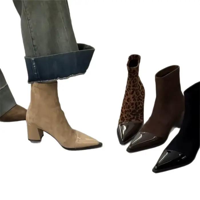 Bottines courtes élastiques en caoutchouc pour femmes élégantes et durables pour les occasions spéciales printemps automne