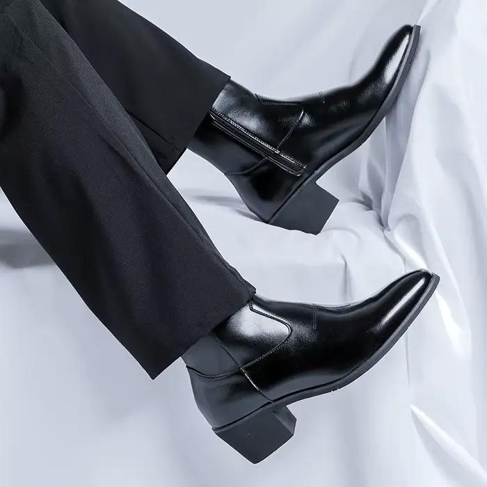 Bottes Chelsea en cuir pour hommes
