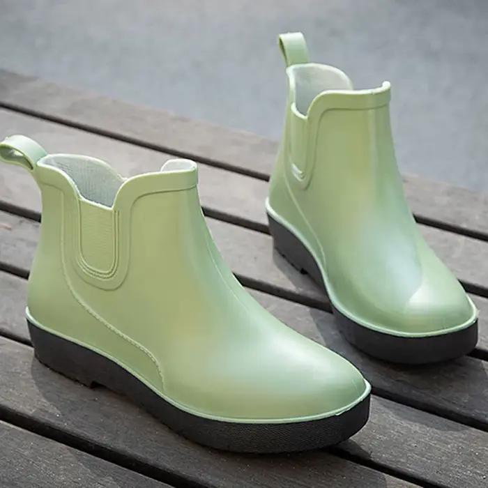 Bottes de pluie pour femmes 2025 printemps automne mode sans lacet chaussures imperméables femmes bottines antidérapant femmes chaussures de pluie bottine