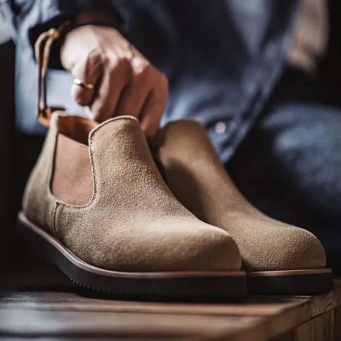 Bottes Chelsea rétro Maden pour homme bout rond daim de vache confortables et élégantes pour toutes les occasions