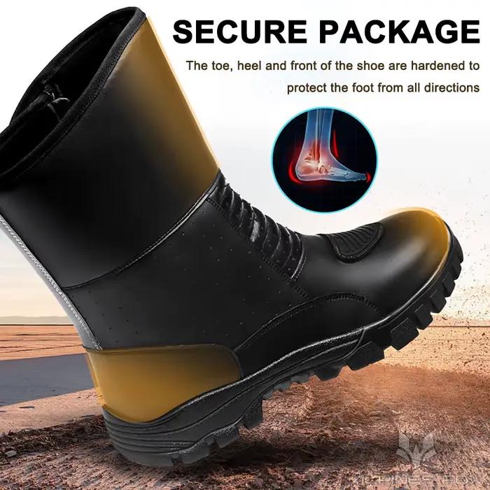 Bottes de randonnée moto rétro en cuir pour hommes, chaussures d'équitation de vélo de course, imperméables, coupe-vent, anti-chute, cavalier, quatre saisons