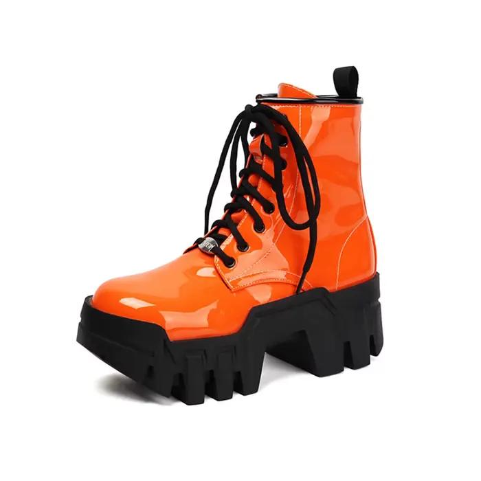 Bottines sexy et élégantes pour femme printemps automne mi-mollet talon carré à lacets croisés unité centrale caoutchouc polyvalentes pour travailler et sorties