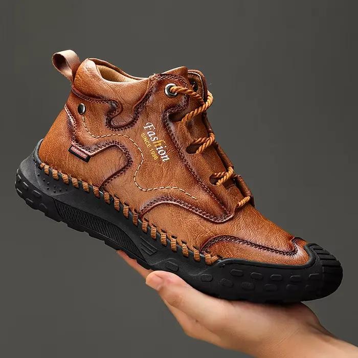 Bottes en cuir véritable pour hommes