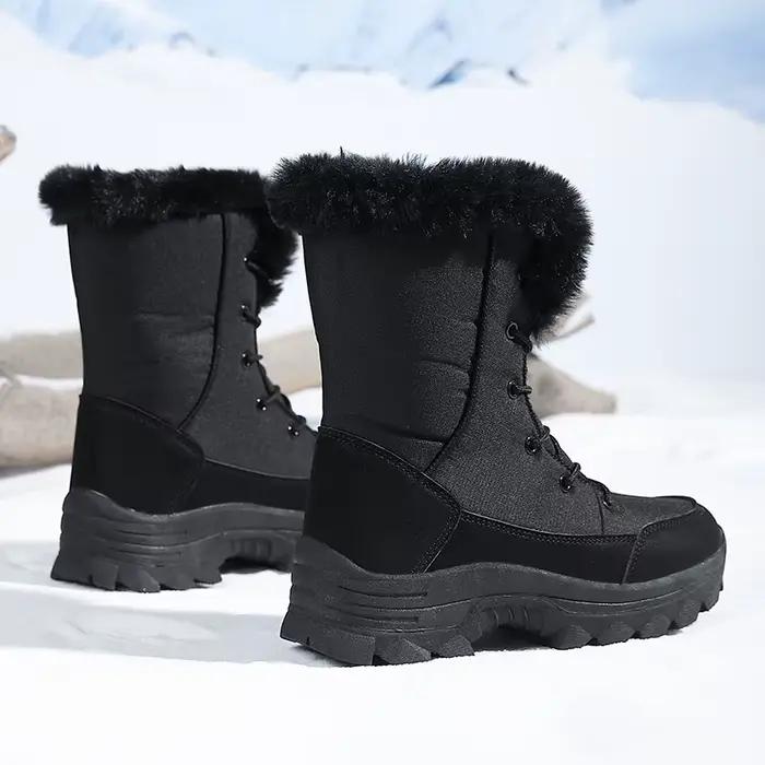 Bottes d'hiver imperméables et antidérapantes en viscose doublées de polaire pour femmes occasions hivernales et sports de neige