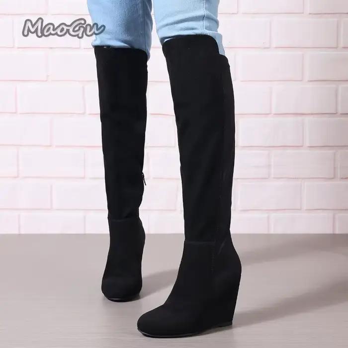 Femmes automne hiver genou bottes hautes