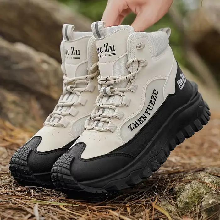 Bottines de marque en cuir respirantes pour hommes