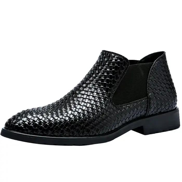 Bottes Chelsea noires de luxe pour homme, cuir de haute qualité, imperméables, confortables, style britannique, idéales pour printemps et automne, bottes classiques pour hommes d'affaires