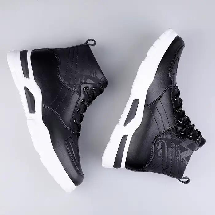 Homme bottes ascenseur chaussures talons cachés en cuir de vache mode bottines