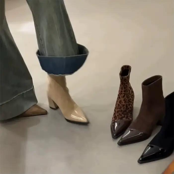 Bottines courtes élastiques en caoutchouc pour femmes élégantes et durables pour les occasions spéciales printemps automne