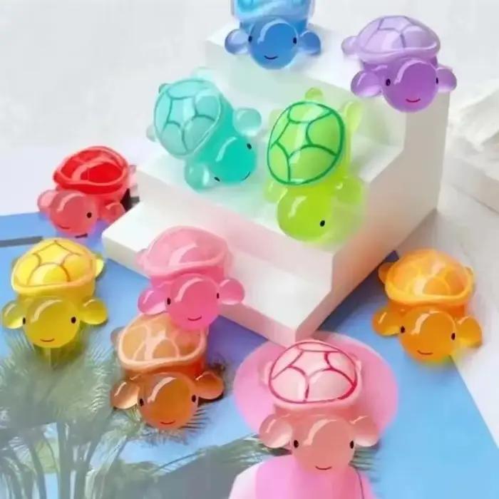 Breloques de chaussures en forme de tortue lumineuse, dessin animé mignon, ensemble complet d'accessoires de chaussures de jardin, décoration de chaussures de styliste, cadeau pour filles