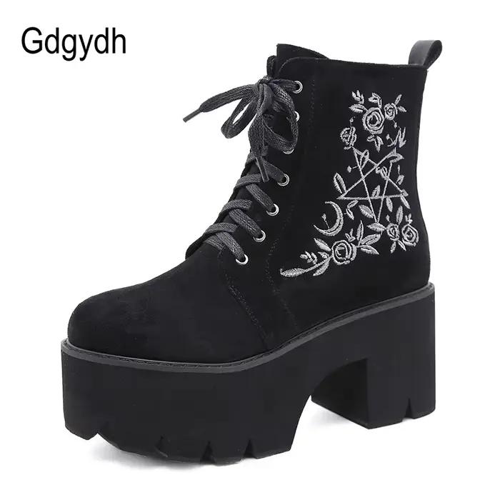 Gdgydh – Bottes à Plateforme en Cuir Suédé pour Femme