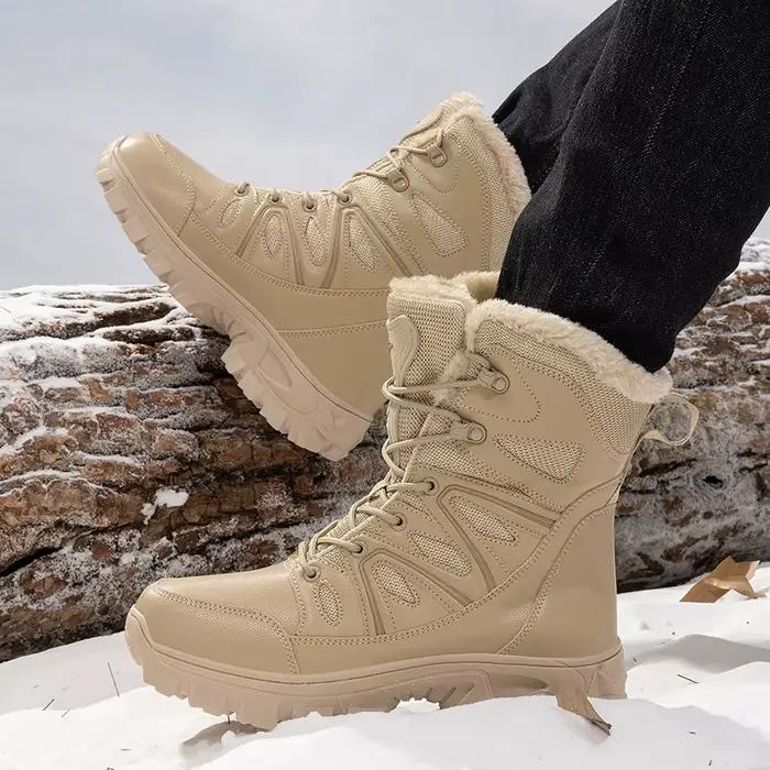 Hommes hiver hommes bottes de neige Super chaud hommes bottes de randonnée de haute qualité imperméable en cuir hommes bottes en plein air moto bottes