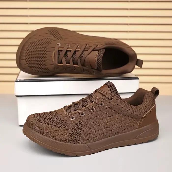 Chaussures de marche à bout large pour hommes et femmes, grande taille 36-46, chaussures de sport en tricot respirantes pour hommes, baskets antidérapantes unisexes pour l'extérieur