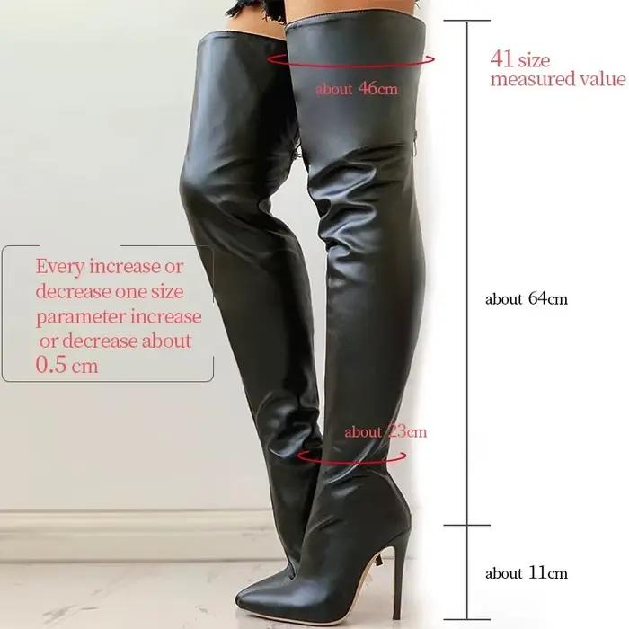 Femmes bottes grande taille talons hauts automne hiver Sexy sur genou