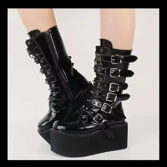 Bottes à plateforme haute de 8cm pour femmes