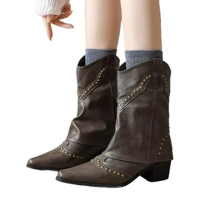 Bottes courtes rétro faites à la main pour femmes