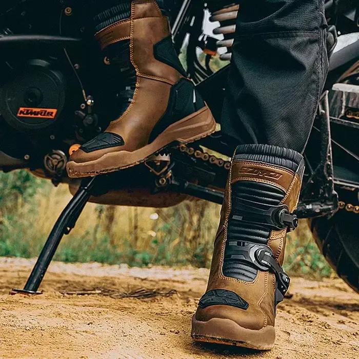 SCOYCO bottes d'équitation moto Tour bottes Waterporoof chaussures de rallye quatre saisons hommes cheville TPU Protections EU 39-46