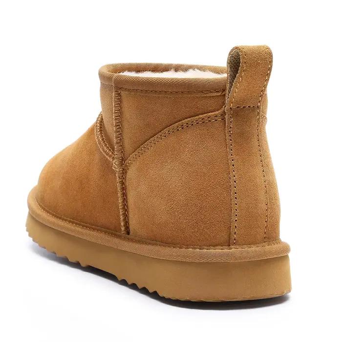 Mini bottes en daim véritable pour femmes