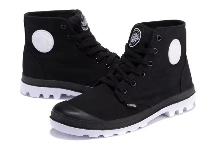Original extérieur PALLADIUM Pampa classique toile chaussure cheville Botas Cowboy baskets bottes mode toile chaussures taille Eur 35-45