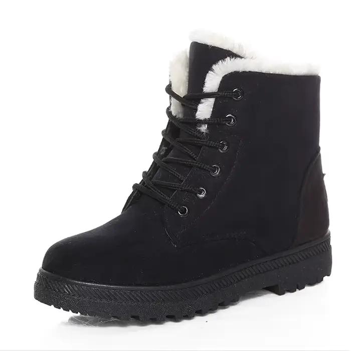 Bottes de neige HAJINK pour femmes fourrure chaude et confortables avec talon carré pour hiver et randonnées enneigées