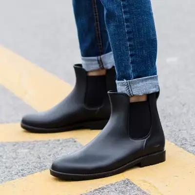 Stephanboots-Bottes de pluie basses et chaudes pour homme, chaussures d'eau imperméables pour la pêche