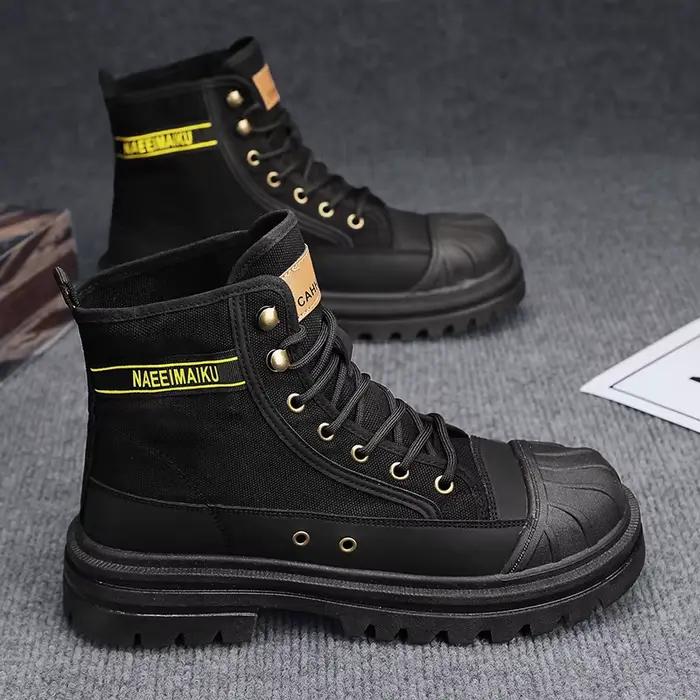 Bottes en toile à tige haute pour hommes