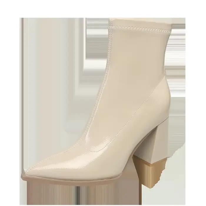 Bottines d'hiver en cuir verni pour femmes