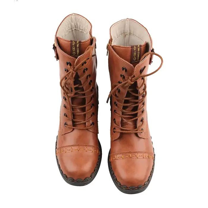 TMA EYES-Bottes vintage en cuir pour femmes, chaussures décontractées confortables, document solide, nouvelle collection, mode automne et hiver
