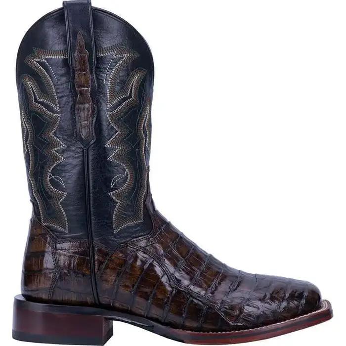 Bottes occidentales texturées crocodile pour hommes