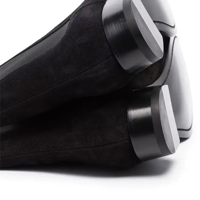 StephanBoots en daim de vache pour hommes, noir, haute qualité, talon carré Parker, chaussures d'hiver, porter à la mode, affaires, décontracté, fête, 03/Men