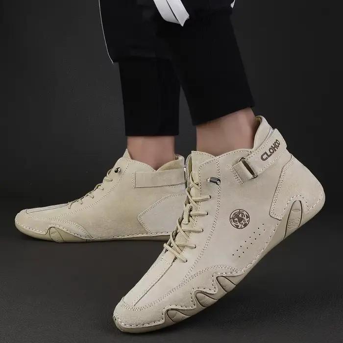 Bottes de cuir véritable CLOBath-O-Bottes pour hommes, chaussures de randonnée confortables et élégantes pour l'hiver occasions spéciales