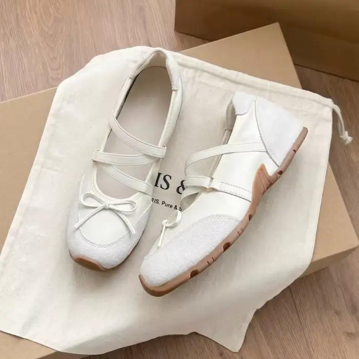 Chaussures Mary Jane pour femmes, baskets épaisses et élégantes, chaussures de ballet décontractées à la mode, chaussures de créateur, Zapatos De Mujer
