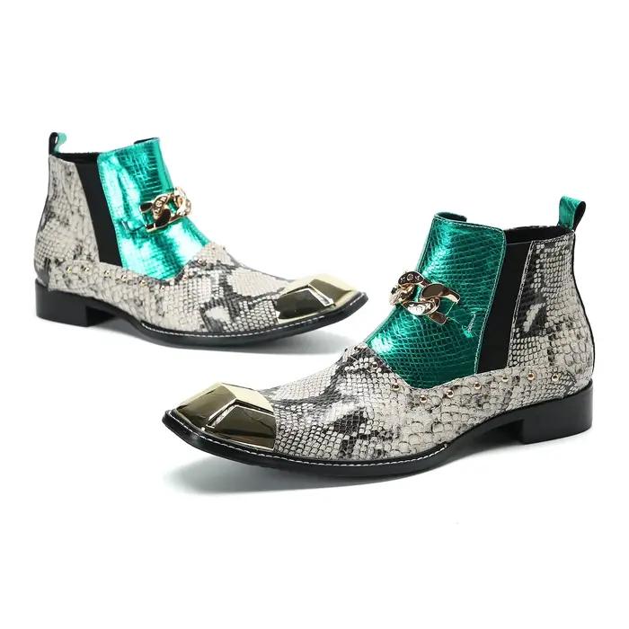 Bottes de luxe en cuir pour hommes