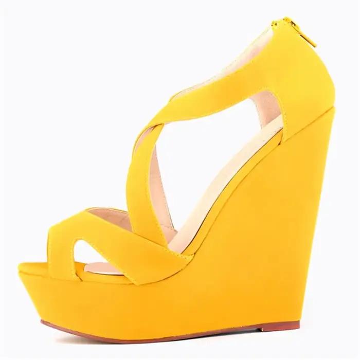Nubuck cuir haute plate-forme femmes sandales 2025 été concis bout ouvert talons hauts chaussures dames Sexy creux fête sandales à talons compensés