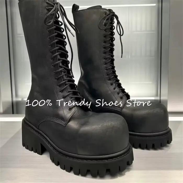 Bottes de moto antidérapantes à grosse tête pour hommes