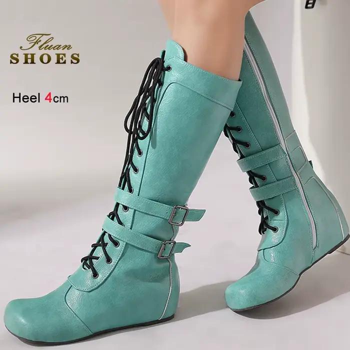 Bottes de chevalier vertes pour femmes