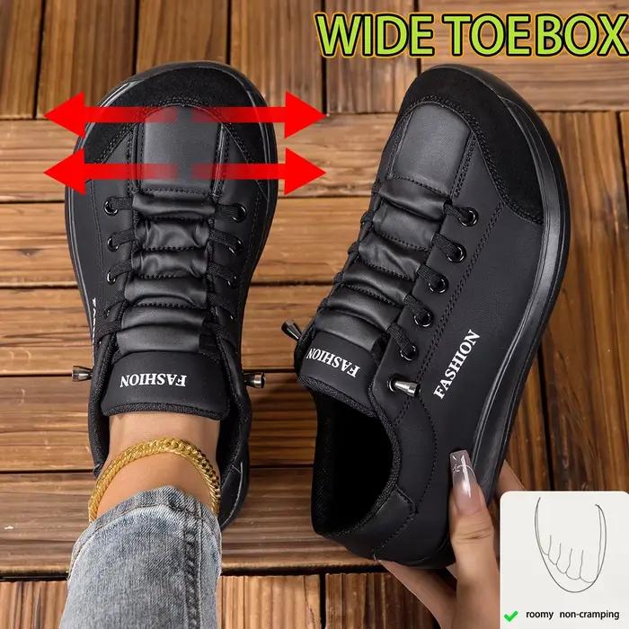 Chaussures minimalistes pour femmes en cuir synthétique, bout large, pieds nus, zéro drop, décontractées pour la marche printemps automne