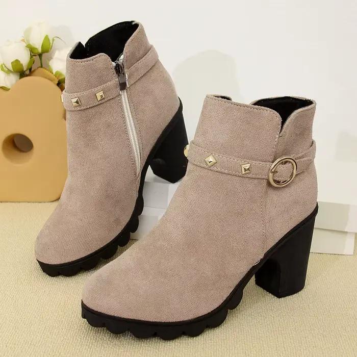 Bottes européennes à lacets pour femmes, chaussures de haute qualité à talons hauts, livraison rapide, nouvelle collection printemps hiver 2024