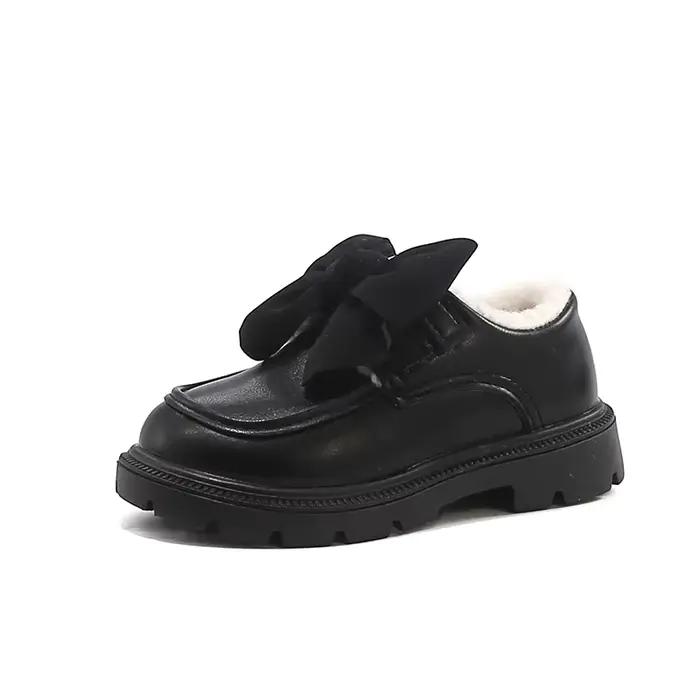 Chaussures en cuir pour enfants filles, nouvelle mode d'hiver 2021, Style coréen, fond souple, antidérapant, polyvalentes, chaussures de mariage de princesse