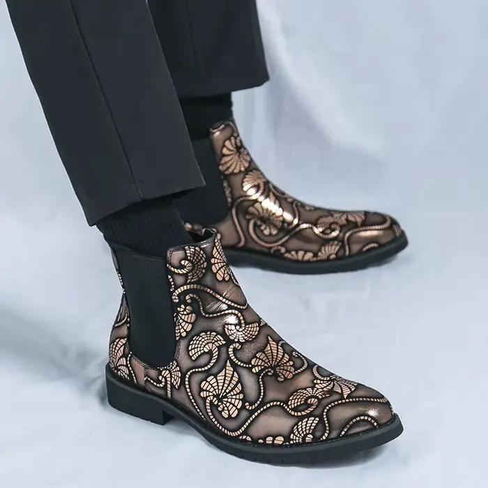 Bottes en cuir haut de gamme pour hommes