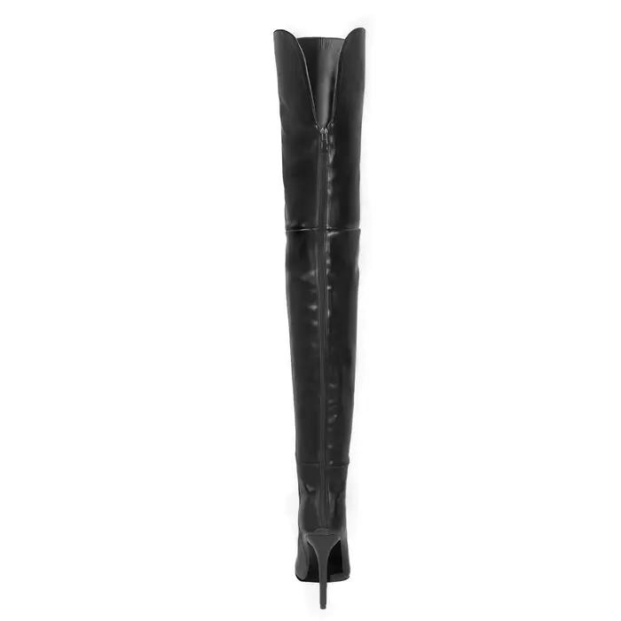 Bottes cuissardes rouges à talons hauts pour femme hiver sexy bout pointu grande taille fermeture éclair arrière occassions spéciales