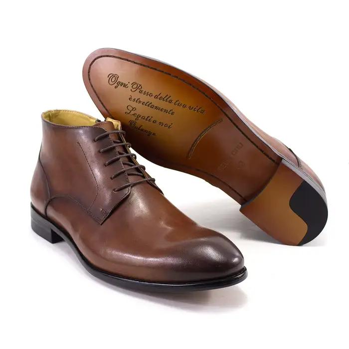 Bottines de luxe en cuir véritable pour hommes, chaussures Derby à bout uni avec fermeture éclair, faites à la main, à lacets, bottes de base formelles pour le bureau