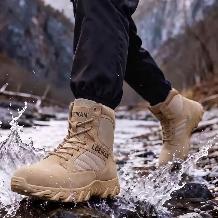 LOEIKAN – bottes tactiques militaires pour hommes, chaussures hautes antidérapantes absorbant les chocs, pour la chasse, le trekking, le travail quotidien en plein air