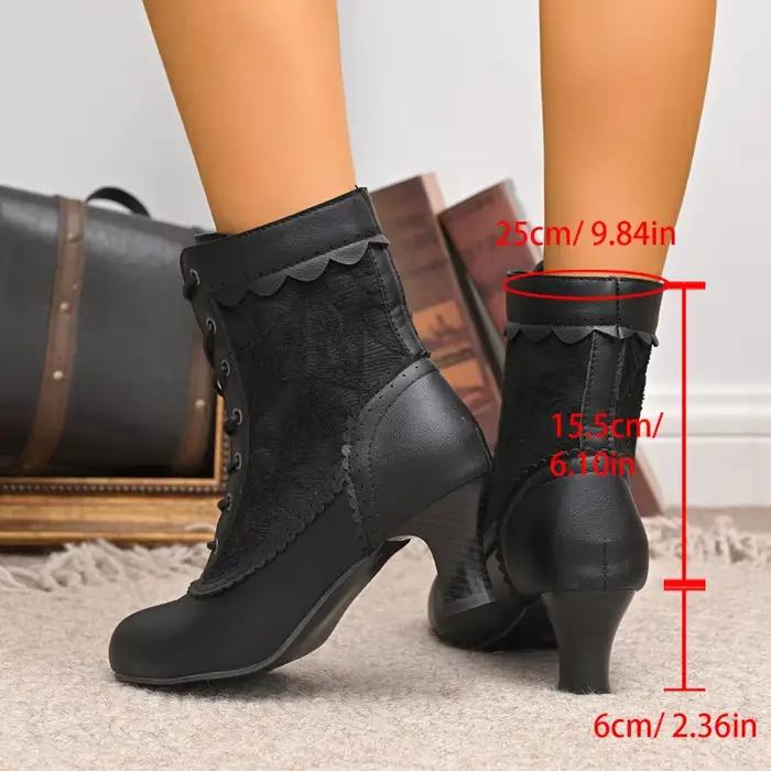 Élégantes bottes dentelées romaines pour femmes, haute saison printemps/automne, talon épais, mi-mollet, mariage et soirées spéciales
