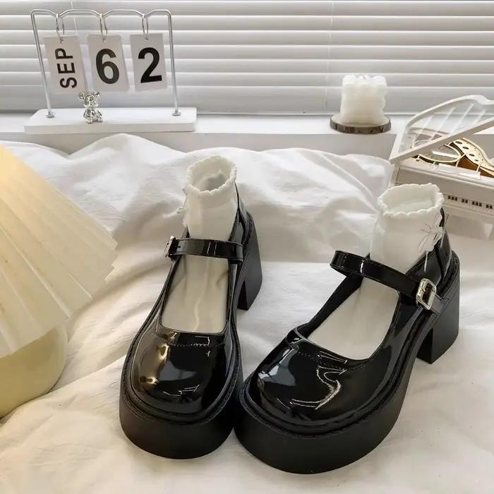 Bottines à plateforme épaisses noires pour femmes